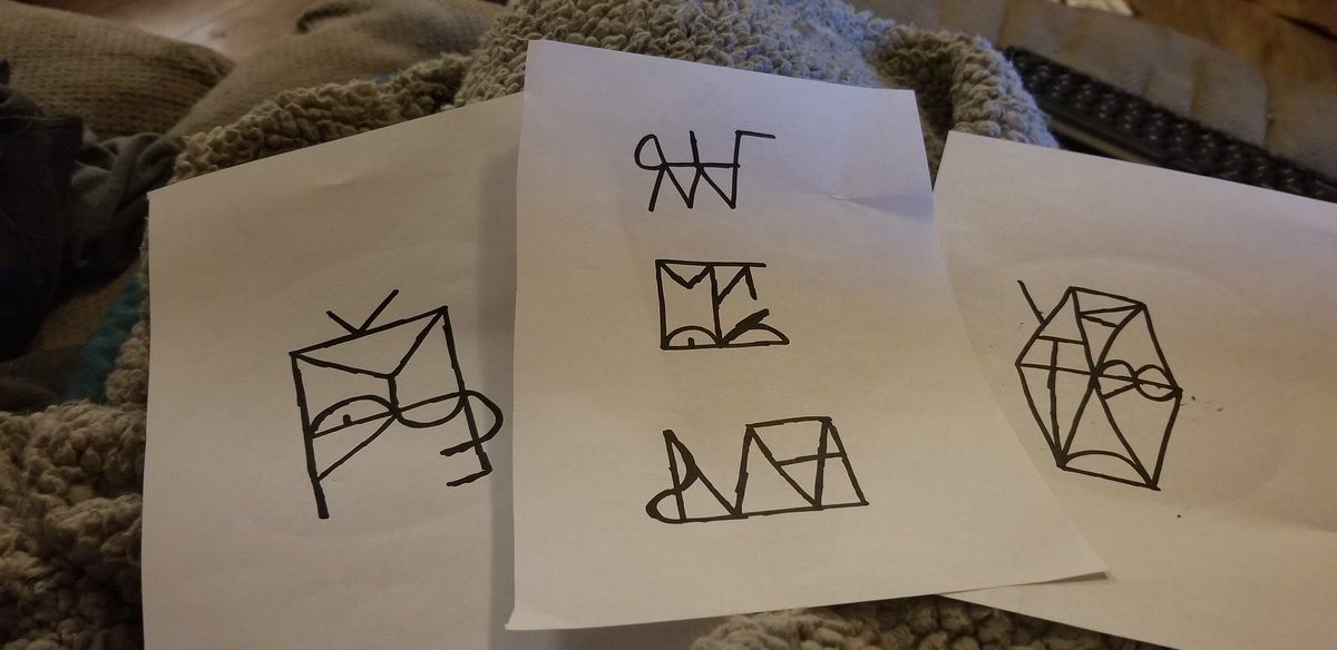 FreakNationPod's tweet photo. Seriously y'all! If you love the #paranormal &amp; #magic you have to join @theparamuseum patreon! @nuekerk &amp; @Weird_Dana did a Sigils 101 live course this weekend. AND I JUST DREW MY FIRST MOTHER FUCKING SIGILS Y'ALL! 
Check it out! 
https://t.co/ILF9v2opQ0
#sigil #magick #chaos https://t.co/ouzluWLUNh