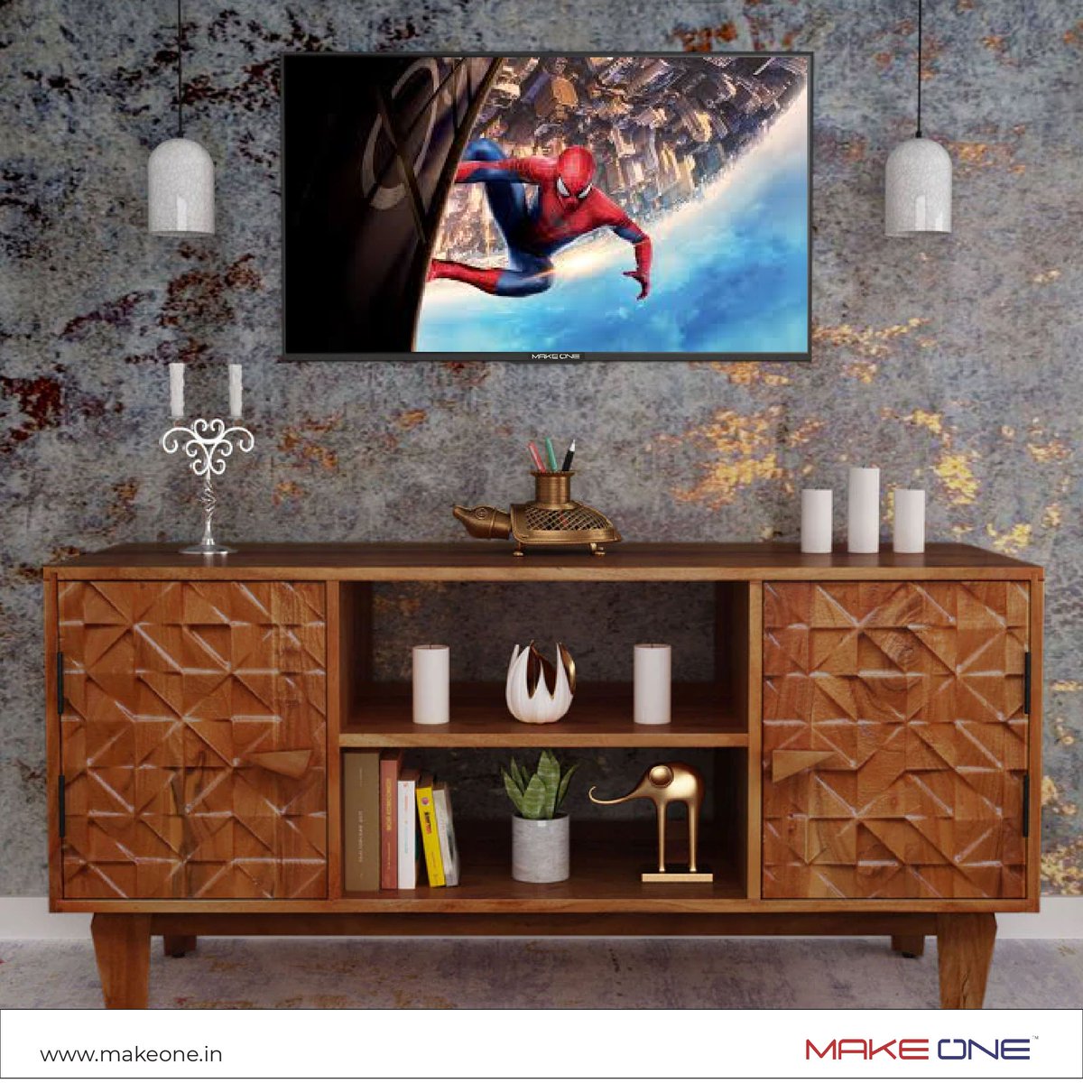 MakeOne_in's tweet image. Experience extraordinary colors, incredible contrast, and #amazing brightness only on the #MakeOne 50 inch Smart #LED #TV MKO-TS50SM2550! #SpiderMan