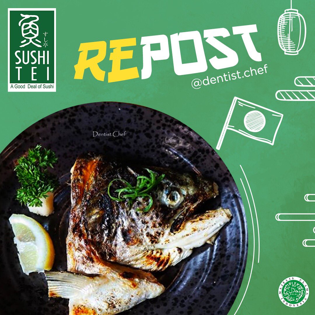 Maknyus abis Salmon Head Shioyaki, ini adalah head salmon with salt/teriyaki sauce guys. Ada yang udah pernah coba belum?

Terima kasih kak <a href="/dentist/">Steve the Dentist</a>.chef yang sudah berkunjung menikmati hidangan Sushi Tei. Nah, kalau kamu kapan mau ke Sushi Tei nih?😍

#AGoodDealOfSushi