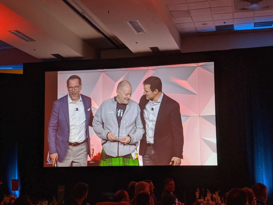 PaaSDev's tweet photo. Thanks for the award Cloudera.  All thanks to @apachenifi and an amazing team. https://t.co/bWvK8fFf5p