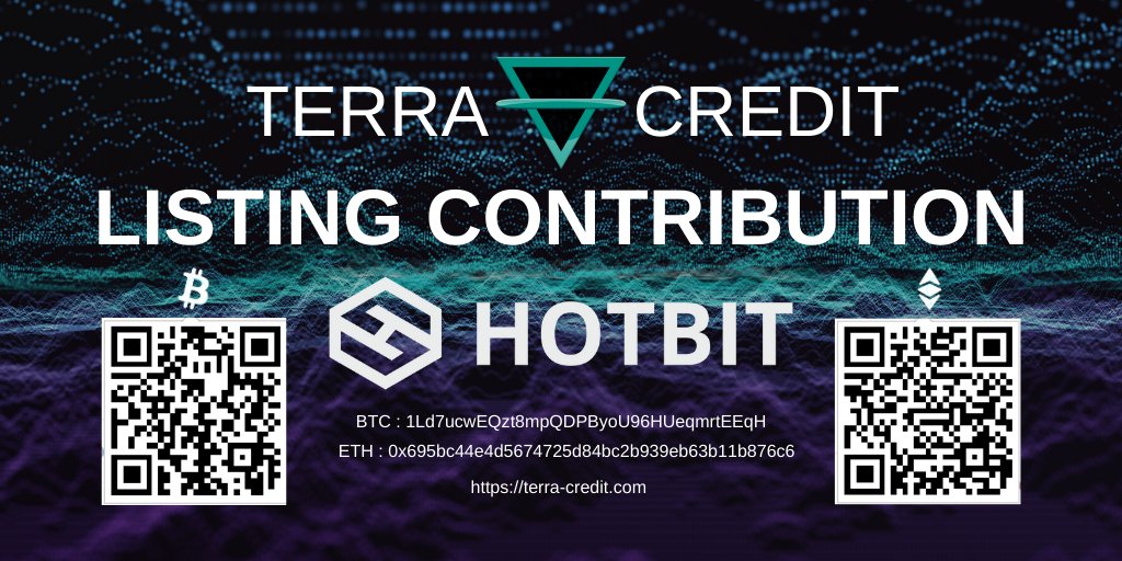 pnutrugged's tweet image. @Hotbit_news Terra Credit Listing Contributions needed, please help us to achieve our goal to list at Hotbit.io Donation addresses :
BTC : 1Ld7ucwEQzt8mpQDPByoU96HUeqmrtEEqH 
ETH : 0x695bc44e4d5674725d84bc2b939eb63b11b876c6