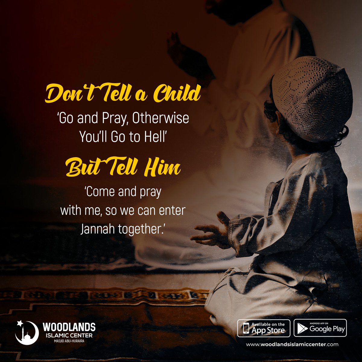 masjidahuraira's tweet photo. Be a practicing parent because a child does what you practice not what you always say. Be an example.
#WIC #ParentingHood #Salah #PracticingMuslims #IslamicPractice https://t.co/IZar2jXvsW