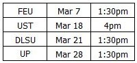 TeamAMDG's tweet photo. Here are the UAAP Season 82 1st Round Schedules of the @AteneoMFT and @TheAWFT.

Venue: 
Rizal Memorial Stadium (except for both final 1st round games which is still to be determined)

Go Ateneo! One Big Fight! #OBF82 #AteneoForMore https://t.co/bgu7IaOLhz