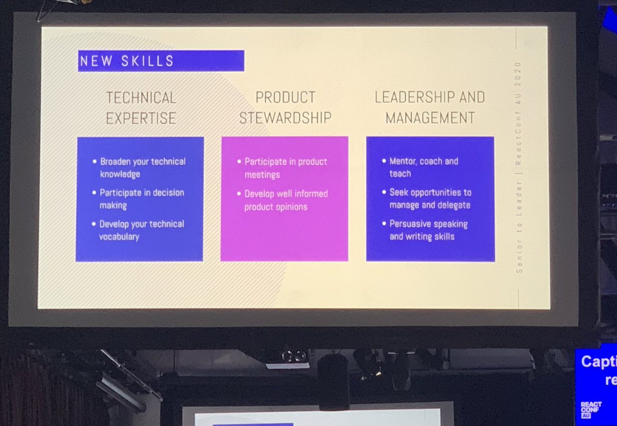 @cathyblabla dropping knowledge and advice @ReactConfAU in moving from a Senior to a leadership role within the tech space. 
#GrowthMindset #techcommunity #value #mentoring #productstewardship