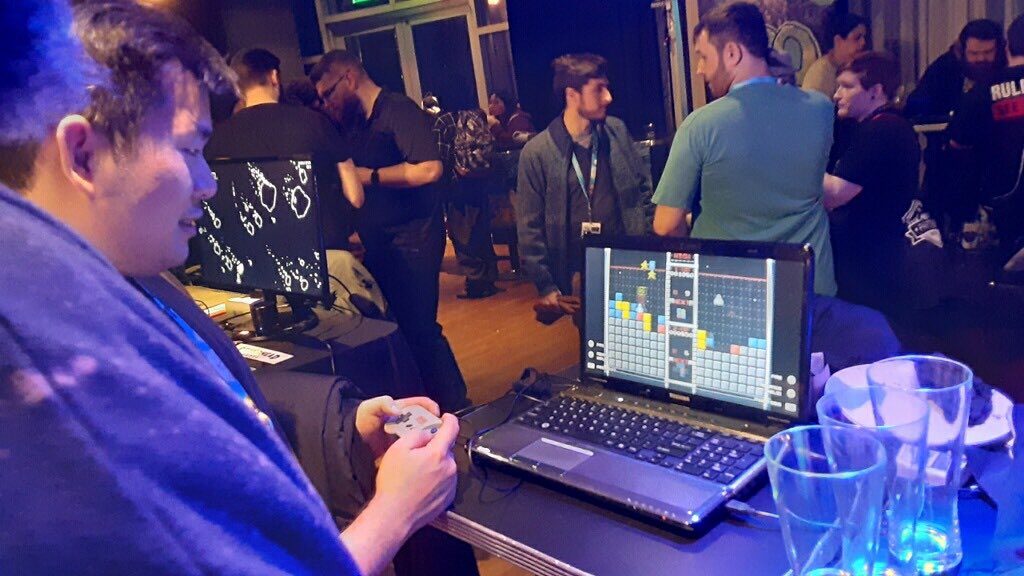 evaction's tweet photo. A Shoot’em up mixed with a puzzler, we tried @CorundumGames Chroma Vader at @Playcrafting PREGAMER at @pax East 2020. #corundumgames #chromavader #playcrafting #pax #PAXEast #PAXEast2020 #indiegames #indiedev #videogames #games #pregamer https://t.co/ew1IecRqhG