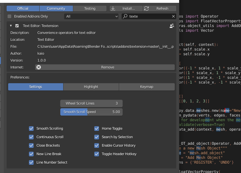 tintwotin's tweet photo. This is huge: Textension - the Text Editior essentials add-on with hundreds new functions in 4000 lines of code to rock your coding toolset in #Blender, has just been released for free by the coder Kaio. https://t.co/TT0BPGbqhb #b3d #btext
@BlenderNation https://t.co/FDXVRwkdHY