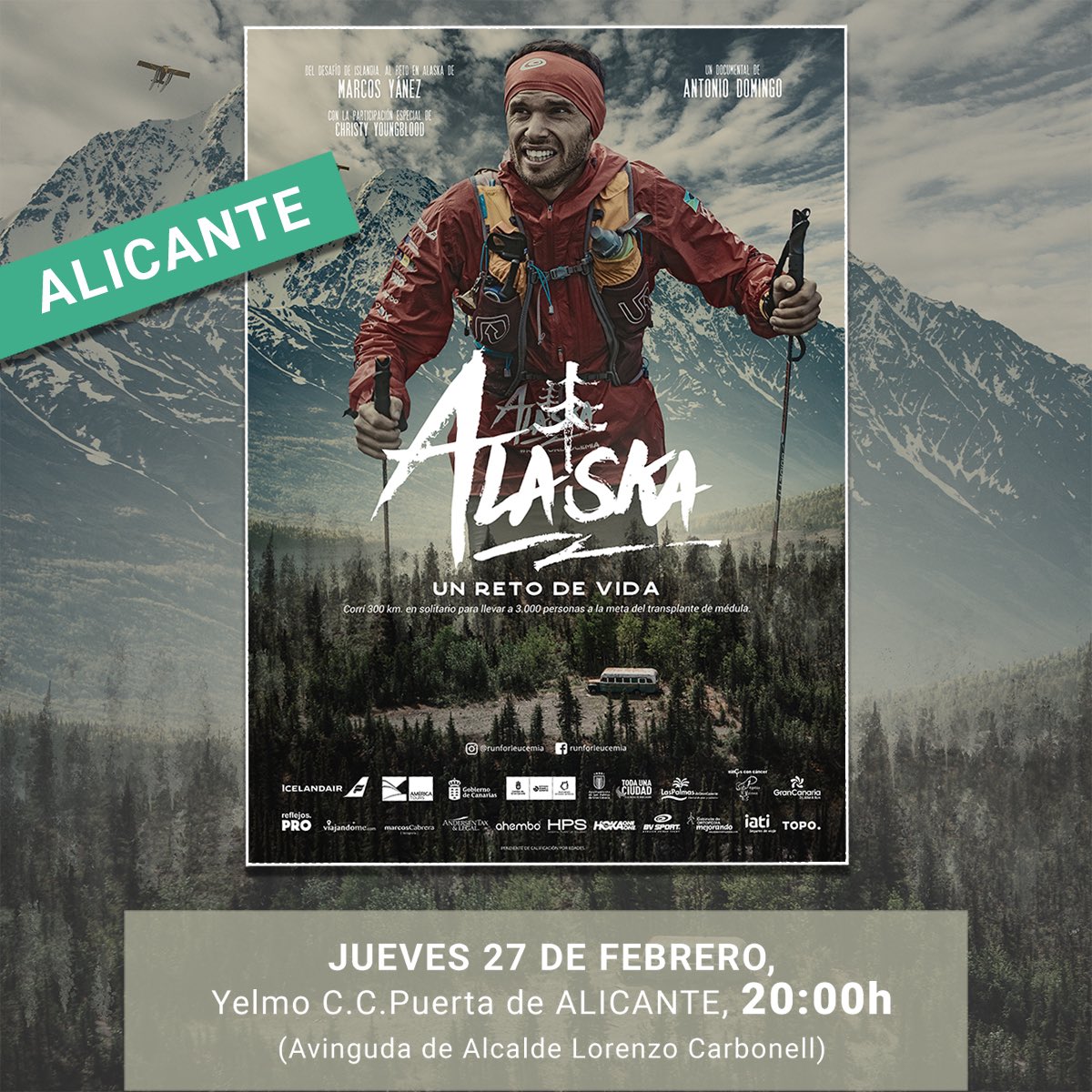 ¡Llegó el día ALICANTE! ✈️

Hoy nueva sesión de #AlaskaUnRetoDeVida en búsqueda de más donantes de médula al mundo 🎥🎗

¡Anímate hoy a las 20:00h, y vente si estás cerca! 

👋🏻 🎞 Entradas a la venta aquí 👇🏻👇🏻
yelmocines.es/sinopsis/alask…