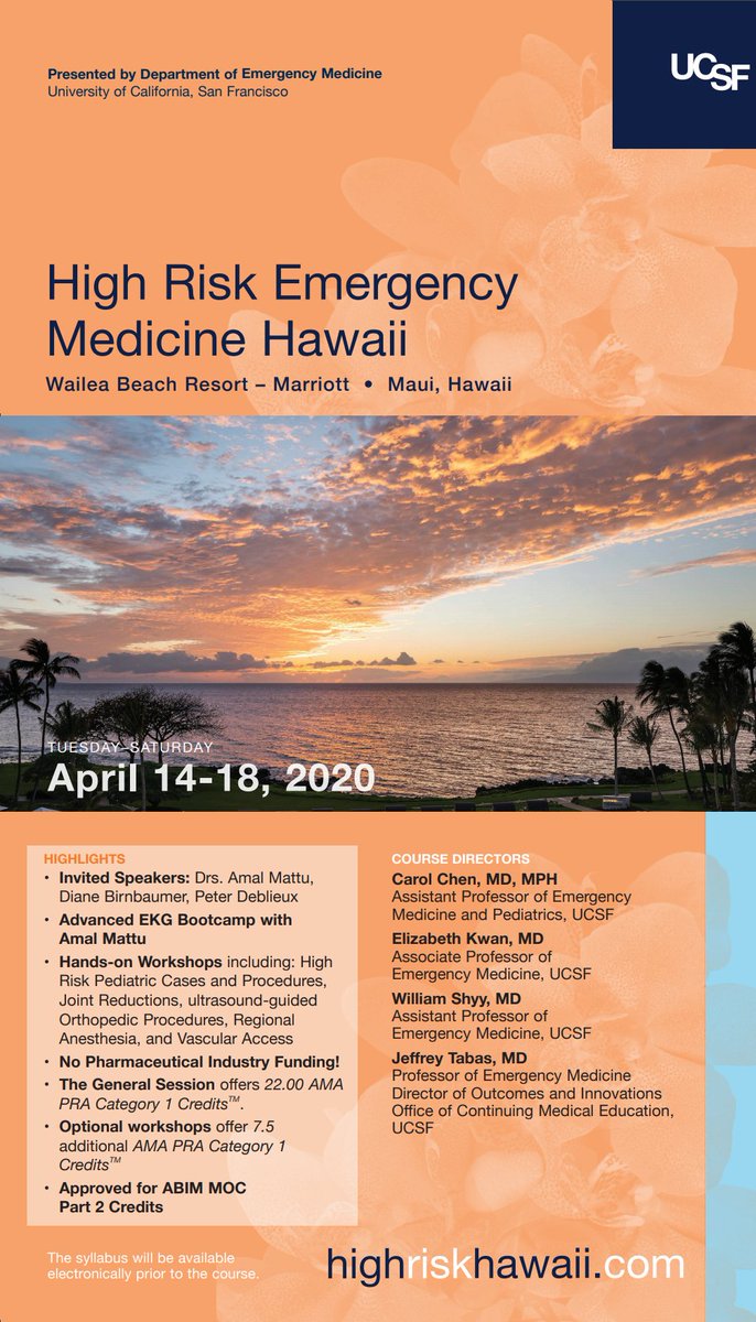 Event : High Risk Emergency Medicine 2020
Specialty : Emergency Medicine
Date : 14-Apr-2020 to 18-Apr-2020
Location : Hawaii National Park, HI,USA
For more details visit our website medconfworld.com
#medicalconference2020 #cme #medicalevents #emergencymedicine #hawaii #USA