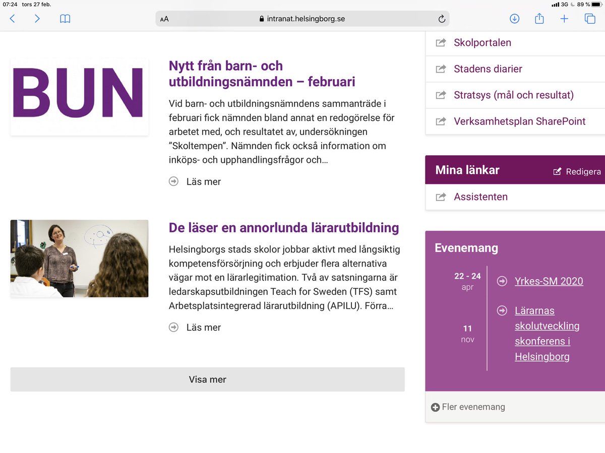 Arbetsplatsintegrerad lärarutbildning. Vi har testat och nu skalar vi upp. Läs mer på vårt intranät som är öppet. Bara att logga in! #sffdelar #hbgmedarbetare