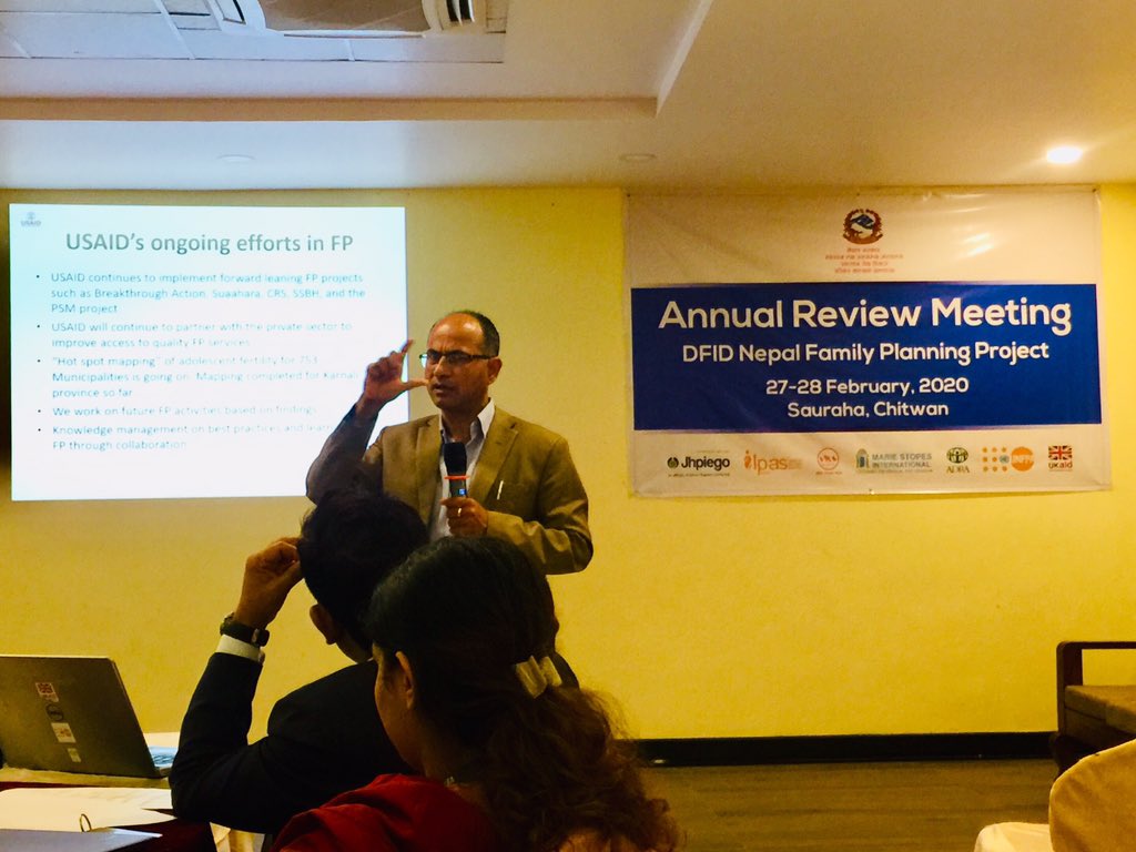 Annual Review Meeting 
DFID Nepal Family Planning Project, Chitwan @dkarki @Bweshojha @ChongheeH @BethFP2020 @FP2020Global @track20project @DFIDNepal