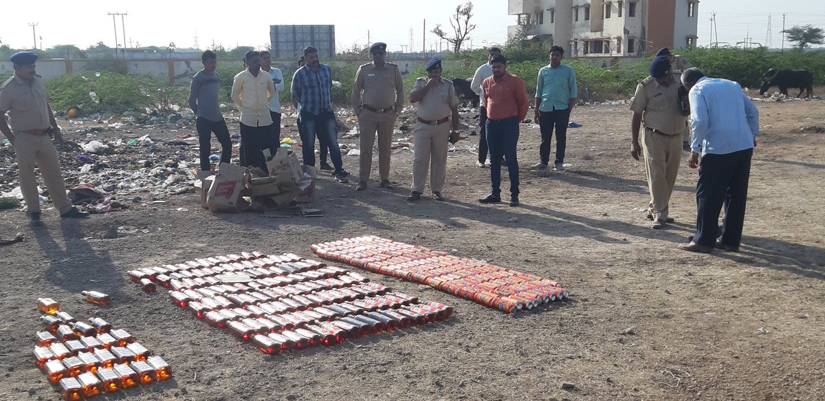 Destroying liquor in Barvala in presence of Dy. S.P., Prohibition officer and P.S.I. @Collectorbotad @pkumarias