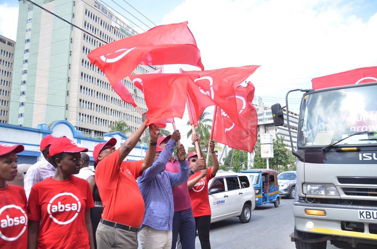 AbsaKenya's tweet photo. We have flagged off of the Absa Wezesha Biashara caravan at the Nkrumah road branch in Mombasa. To Get Started SMS 'Wezesha Biashara’ to 22268. 
#AbsaKE #WeAreAbsa https://t.co/wcM9P8LGCN