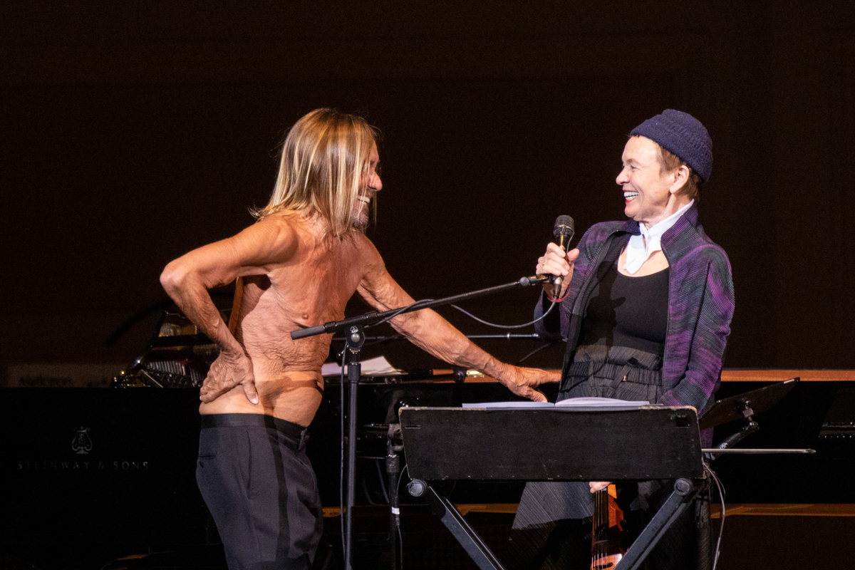 As part of the @TibetHouseUS Benefit that took place on Wednesday, <a href="/IggyPop/">Iggy Pop</a> performed The Stooges’ “I Wanna Be Your Dog” backed by Laurie Anderson, @RubinKodheli and Tony Shanahan, and destroyed <a href="/carnegiehall/">Carnegie Hall</a> in mere minutes. (📷 for <a href="/brooklynvegan/">BrooklynVegan</a>) instagram.com/p/B9D-X4YFcA_