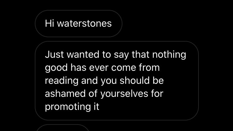 Waterstones's tweet photo. We can only presume he means Reading in Berkshire (still harsh) but just in case he means books how about we all share a moment that proves #readingisgood 
Over to you... https://t.co/oHZVL9p3SS