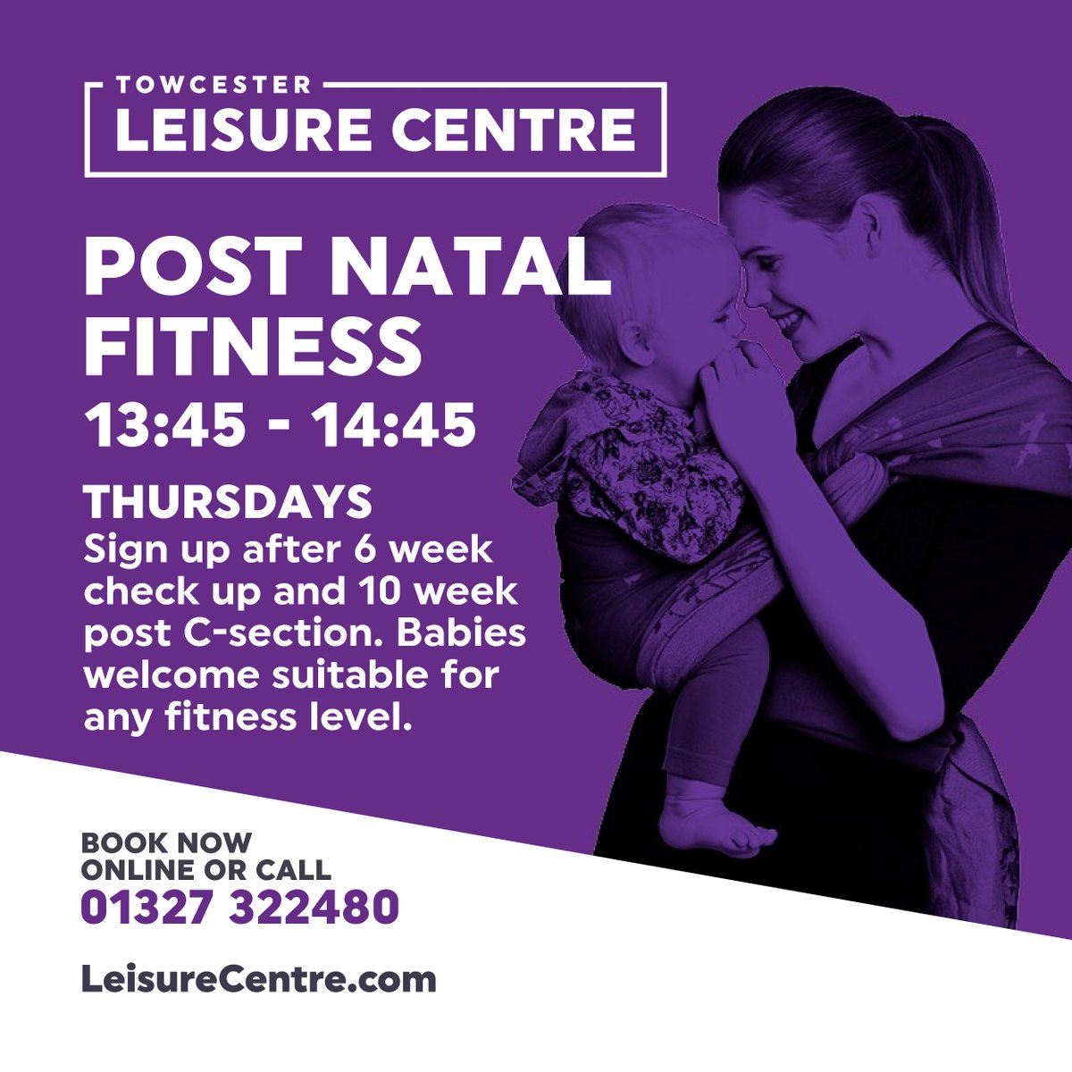 ***Post Natal Fitness*** Contact us today for further details and book your space on 01327 322480. #postnatalfitness #mumandbaby #fitness #yourlocal #leisurecentre