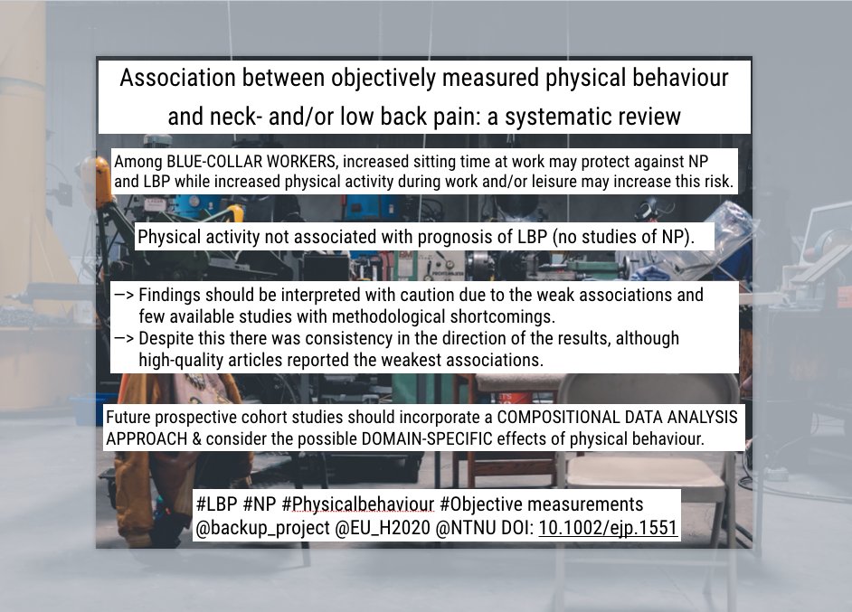CeciKOveraas's tweet photo. 👉https://t.co/481kWPo3HZ(Epub ahead of print) #LBP #NP #Physicalbehaviour #Objectivemeasurements @backup_project @EU_H2020 @NTNU_ISM @SDUIOB
@Iben_research @miriamcabrita @JanHartvigsen @mork_paul https://t.co/Iwl4qD0xx5