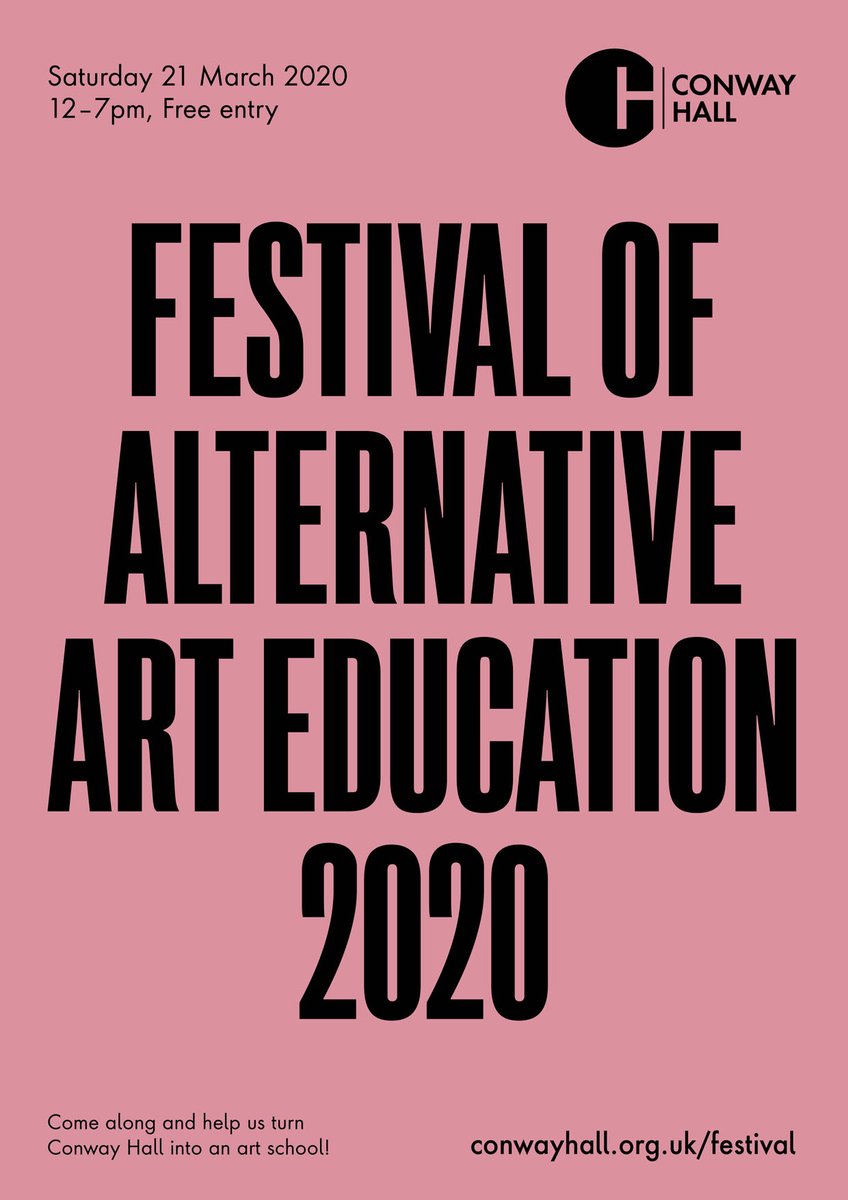 vidiomole's tweet image. #Festival of #Alternative #Art #Education 2020 Sat, 21 March from 12pm Come along and help us turn @ConwayHall into an #artschool + The Secret is Out: #exhibition + Urgh! #1 #zine on #altarted Please book: conwayhall.org.uk/festival More info: videomole.tv/festival @ARTQUESTLONDON