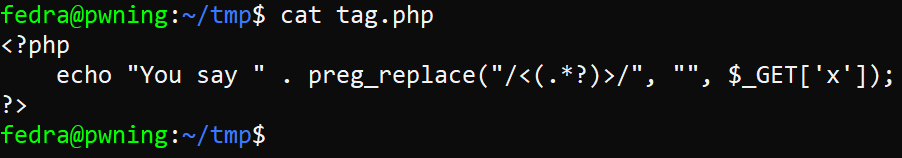 Bayufedraa's tweet image. #BugBounty #BugBountyTips #XSS
If the program replace all user input in the tag (ex: &amp;lt;h1&amp;gt;,&amp;lt;script&amp;gt;,etc.) into blank you can add &quot;Line Feed (%0a)&quot; before closing tag for bypass (ex: &amp;lt;script%0a&amp;gt;,&amp;lt;/h1%0a&amp;gt;)

ex:
&amp;lt;?php
   echo &quot;You say &quot; . preg_replace(&quot;/&amp;lt;(.*?)&amp;gt;/&quot;, &quot;&quot;, $_GET[&apos;x&apos;]);
?&amp;gt;
