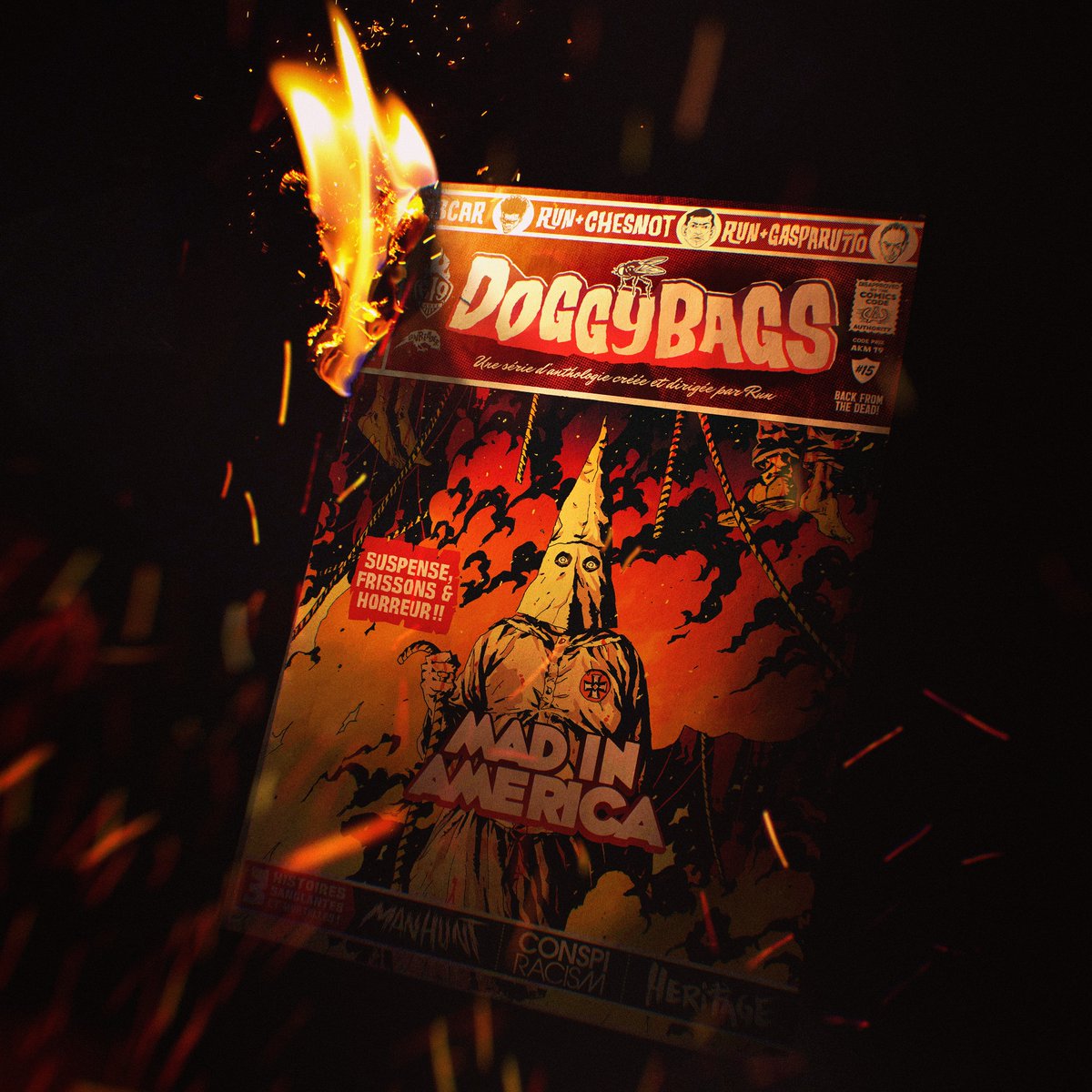 AnkamaEditions's tweet image. Le @label619 s'apprête à (re)mettre le feu. 🔥
Plongez dans les psychoses les plus profondes des États-unis avec #DOGGYBAGS 15, le 27 Mars en librairie.
Précommandez sur Ankama-Shop : bit.ly/2T3OPJD
#comicscodeauthority #comics #comicbook #graphicnovel #BandeDessinee