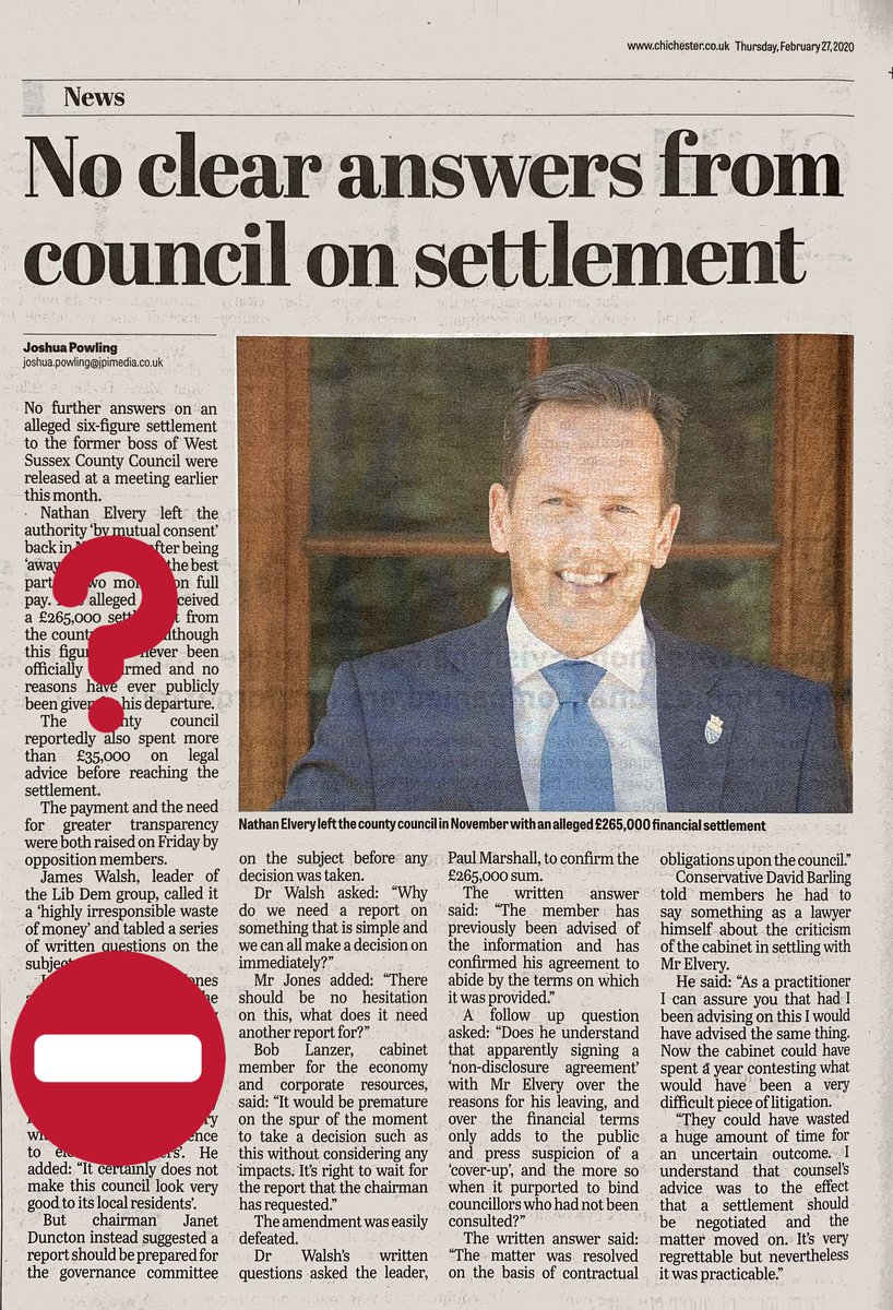 A27Alliance's tweet image. The real question to the lawyers @DavidBarling and criticism of @WSCCNews Cabinet is in whose interest was the advice to sign NDA’s❓

hiding the details from taxpayers @the_tpa 

and why did elected members agree to this?
@pmorganbentley