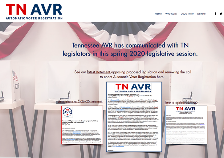TennesseeAVR's tweet photo. We ask why SOS Hargett seeks to build difficult bureaucracy into our already complicated and inefficient voter registration process, when AVR is a simple and cost-effective solution available to our TN legislators now. Our statement at https://t.co/GsuFuzvjDs. #tennesseeavr https://t.co/3pRRnEVWi0