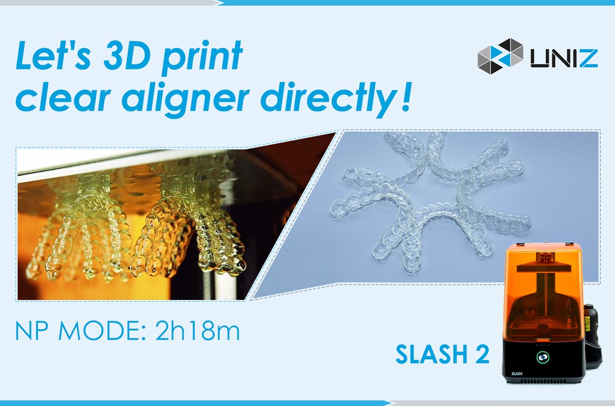 UNIZTechnology's tweet photo. Let's 3D print clear aligner directly!
.
.
#3Dprinting #3Dprint #3Dprinter #CoolGadgets #Technology #Tech #news #innovation #print #printing #additivemanufacturing #uniz #slash2 #techcrunch #engadget #Gadgetreviews #dentist #teeth #dental #retainer #retainers #CES2020 https://t.co/8fhPGumRpR