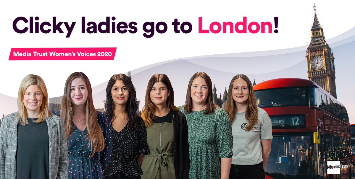 ClickyMedia's tweet image. A group of our Clicky ladies will be heading down to London next Thursday to join @Media_Trust for their Women's Voices event. We can't wait to get involved! mediatrust.org/events/womens-…