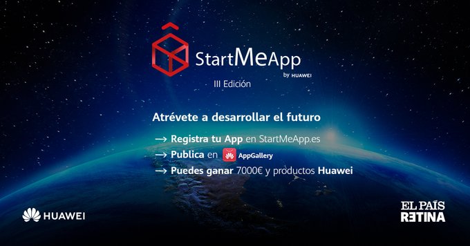 aemprende's tweet photo. 📢Últimos días para inscribirte a Premios #StartMeApp de @HuaweiMobileESP y @elpais_retina que recompensarán las #apps➕prometedoras
Si tienes⤵️
📳Una propuesta creativa e innovadora
📳Con impacto en la actualidad
📳De relevancia duradera
✍️hasta 01/03! https://t.co/4NYKfiViRk https://t.co/Q71ADLzUm7