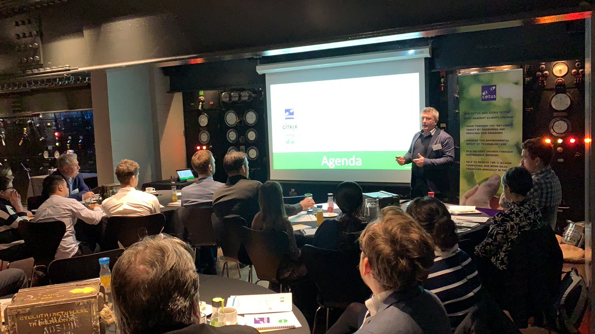 GAThatcher's tweet photo. Cetus talking about sustainable IT to customers and prospects in the Churchill War Rooms https://t.co/hGMBIXDXTy