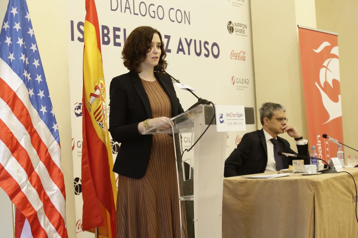 AmChamSpain's tweet photo. .@IDiazAyuso: “No somos un gobierno en contra del gobierno central. Estamos a favor de la libertad que hay que darle a las personas para que empleen y para que arriesguen. Estamos a favor de lo conseguido”. @ComunidadMadrid #amchamdialogue https://t.co/co7XqXzcmv
