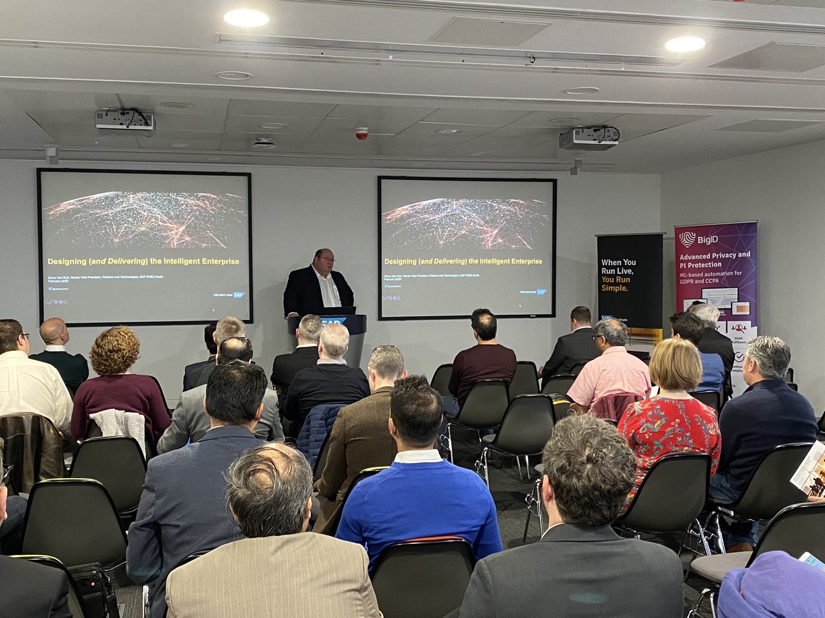 mayer_jon's tweet photo. Kicking off the day @sap in the UK discussing the #IntelligentEnterprise.  @bigidsecure is here to talk about SAP’s enhanced sensitive data discovery-in-depth capabilities by BigID.  A must have for today’s Intelligent Enterprise.  #Privacy #Protection #Perspective https://t.co/3fqtdmsmxT