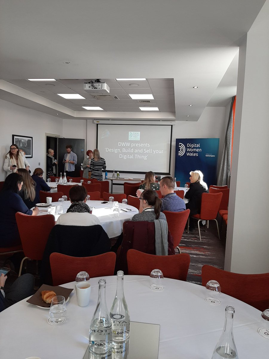 At <a href="/DigiWomenWales/">Digital Women Wales</a> in #cardiff - just had a coffee and a chat and it's about to start with <a href="/Gocompare/">Go.Compare</a>
