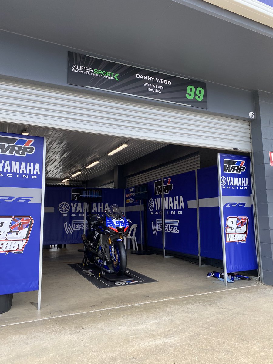 WRPwepolracing's tweet photo. Tomorrow’s trainings start at 0:30 and 05:00 a.m. CEM. 👉🏻 we will keep you updated! 
@DannyWebb99 @GRTYamahaWSBK #ausworldsbk🇦🇺 #wrp #yamaha #wepolracing #psi #phillipisland #worldssp https://t.co/weJpRC13XO