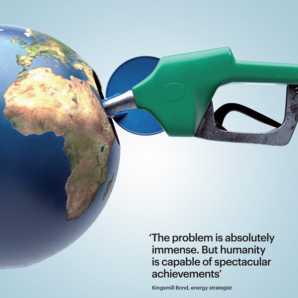 Justin was commissioned by the Financial Times’ Weekend magazine to create a front cover and two interior illustrations for a feature questioning whether the world can kick its oil habit.