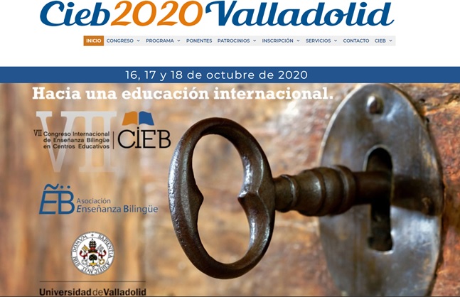 VII Congreso Internacional de Enseñanza Bilingüe en Centros Educativos @CIEB2020  
Universidad de Valladolid, 16, 17 y 18 de octubre
"Hacia una educación Internacional"
Abierto el "Call for papers"
Información en cieb.es 
<a href="/Ens_bilingue/">Enseñanza Bilingüe</a>  <a href="/UVa_es/">Gabinete de Comunicación Universidad de Valladolid</a>