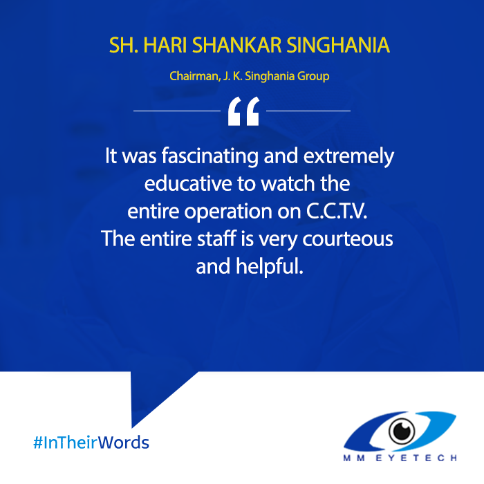 MMEyetech's tweet photo. Thank Sh. Hari Shankar Singhania, Chairman, J. K. Singhania Group for your kind words. It was pleasure serving you.
#Testimonial #Review #Mmeyetech #Hospital #EyeCare #Wecare #InTheirWords https://t.co/14REYnmCBR