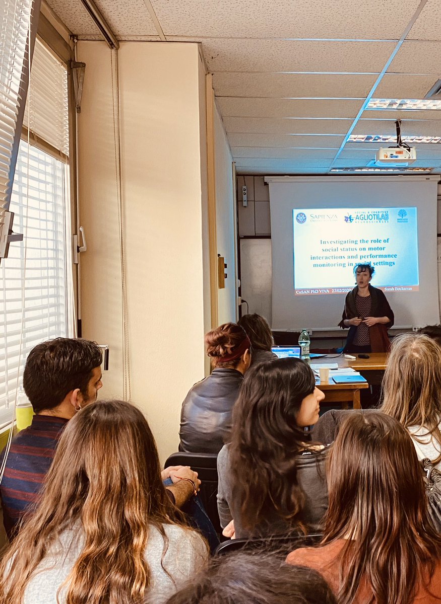 SCNL - AgliotiLab (@scnl_agliotilab) on Twitter photo It’s VIVA day today for the AgliotiLab PhD students of the XXXII cycle ! Good luck to all 🤞! First presenting in Sarah Boukarras <a href="/sarahboukarras/">Sarah Boukarras</a> with a set of studies regarding social status in social interactions <a href="/dip_psi/">Dip Psicologia Roma</a> It’s VIVA day today for the AgliotiLab PhD students of the XXXII cycle ! Good luck to all 🤞! First presenting in Sarah Boukarras <a href="/sarahboukarras/">Sarah Boukarras</a> with a set of studies regarding social status in social interactions <a href="/dip_psi/">Dip Psicologia Roma</a>