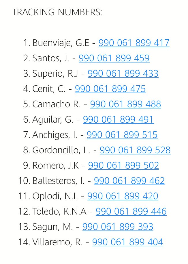 _208st's tweet photo. Here are the TRACKING NUMBERS for the albums and non-album items:

*There is an additional shipping fee for those that ordered albums &amp; posters. 

*If you don't see your name here please DM.

Trace &amp; Tracker: https://t.co/43OXutssMp https://t.co/Y0VcXQqgiG
