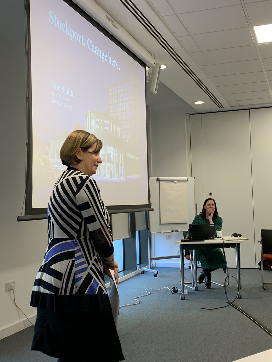 evermore1st's tweet photo. Chief Executive of Stockport, Pam Smith @SMBC_chiefexec kicking off #AgeFriendly Summit with guests from the Norwegian Government. Focus on connected, happy &amp; healthy communities - learning from each other’s experience 
@NHSStockportCCG @GMAgeingHub @StockportHomes @StockportMBC https://t.co/SIH6870PQz