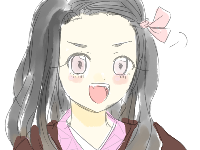 常盤 遥斗さんがTwitterに投稿した竈門禰豆子(鬼滅の刃)のイラスト。