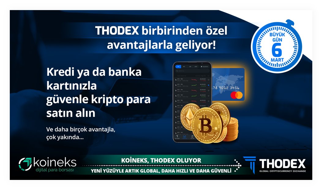 Thodex'ten kredi kartı kolaylığı. Thodex ile kripto para yatırımlarınızı kredi kartı ya da banka kartı aracılığı ile gerçekleştirebileceksiniz. Gelişmeler için Thodex sosyal medya hesaplarını takip etmeyi unutmayın! <a href="/thodexofficial/">THODEX</a> <a href="/thodexglobal/">THODEX</a>