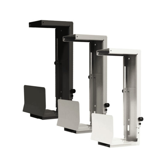 TheHuman_Office's tweet photo. CPU holders help to clear space on desktops, and provide a safe solution for PC storage. Under-desk fixing removes the danger of a PC unit being kicked over while under the desk, and the open nature of the design allows for suitable cooling. #workplacedesign https://t.co/s2NvCPypb2