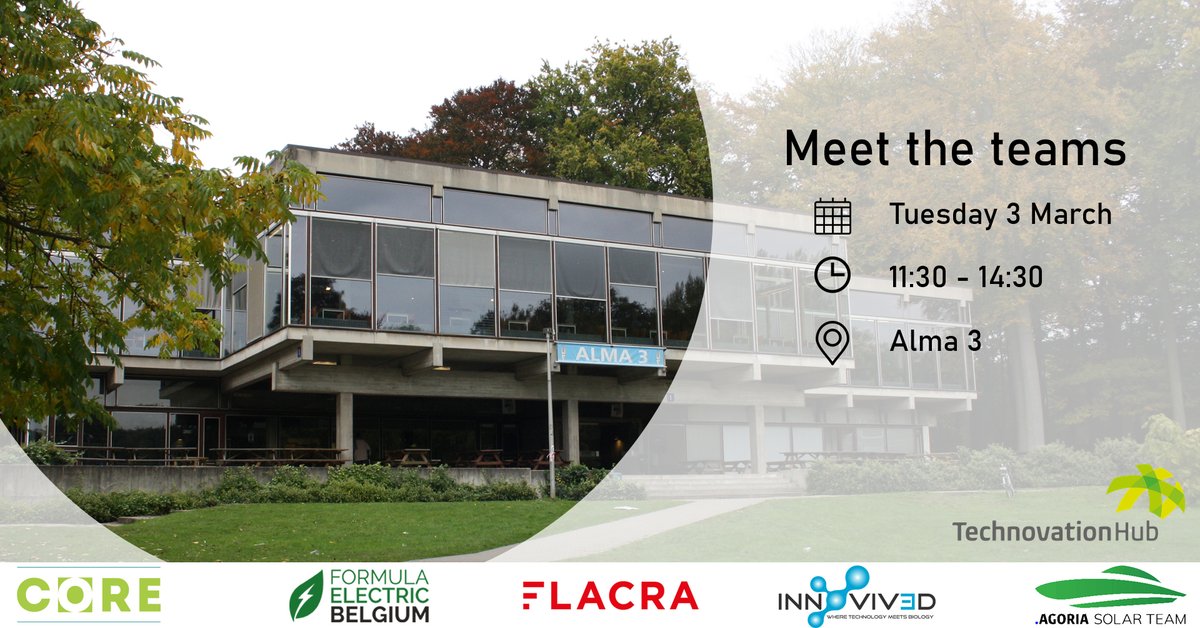 In for a challenge? Good news, our teams are recruiting! Get to know the teams on Tuesday 3 March (11h30 AM - 14h30 PM) @ Alma III (Arenberg). See you there!