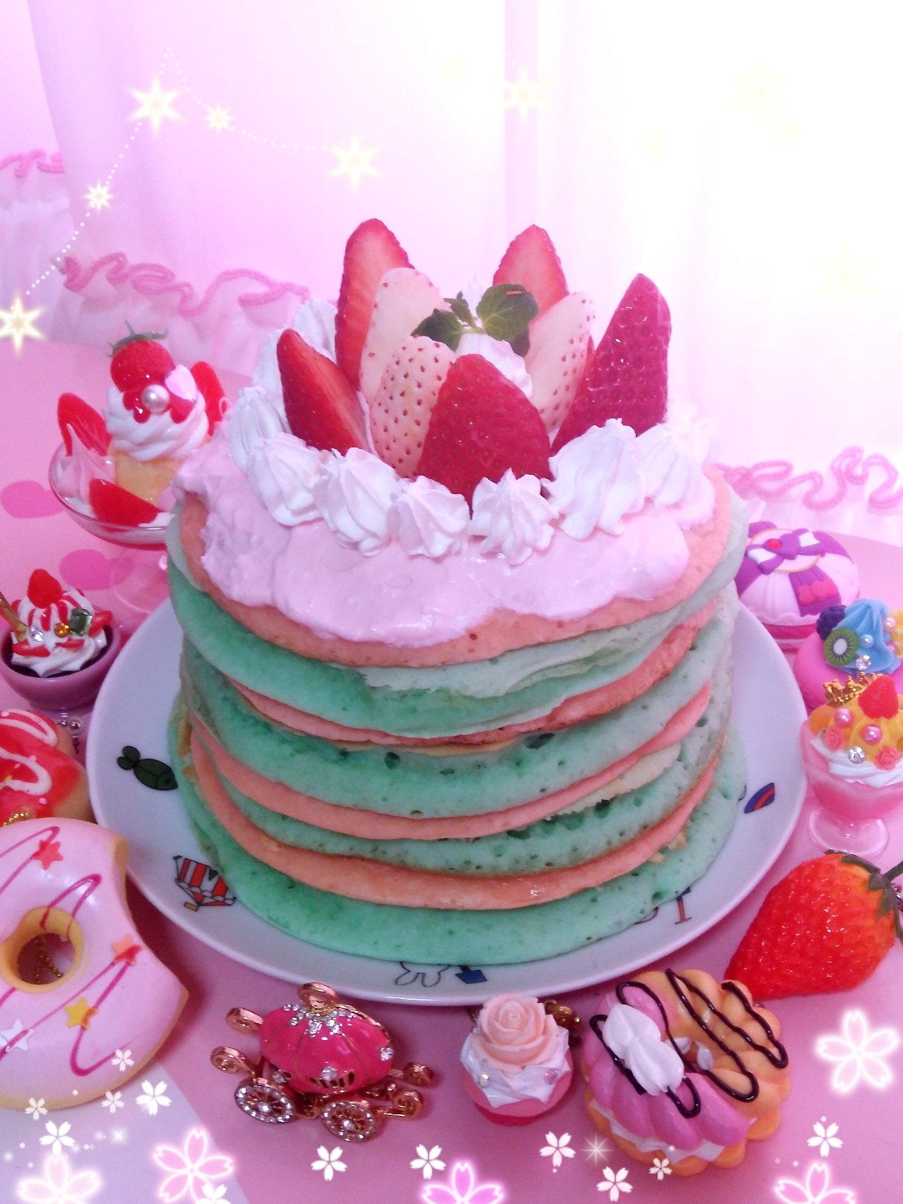 Twitter 上的 Himeno いちごのカラフルパンケーキを作ってみました いちご 白いちご ピンクのケーキ 青のケーキ パン ケーキ カラフルパンケーキ カラフル いちごのパンケーキ いちご大好き メルヘン ゆめかわいい かわいい食べ物 苺 甘党 T