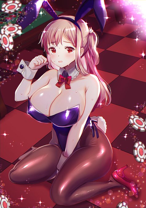 色塗り練習兼ねてバニーガール絵 