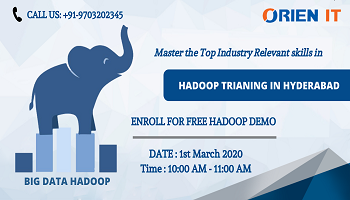 Orien_IT's tweet photo. Join us For Free interactive #Hadoop Demo Session By Experts On 1st Mar 2020,#Sunday @ 10 AM By #OrienIT, #Hyderabad
For Free Registration:
https://t.co/rFYcwn5D9d
https://t.co/pIGYuyHHL3
More details: https://t.co/V7oJlR7BCx
#hadoopdemo #bigdatahadooptraining @hadoop https://t.co/0SnYCwP468