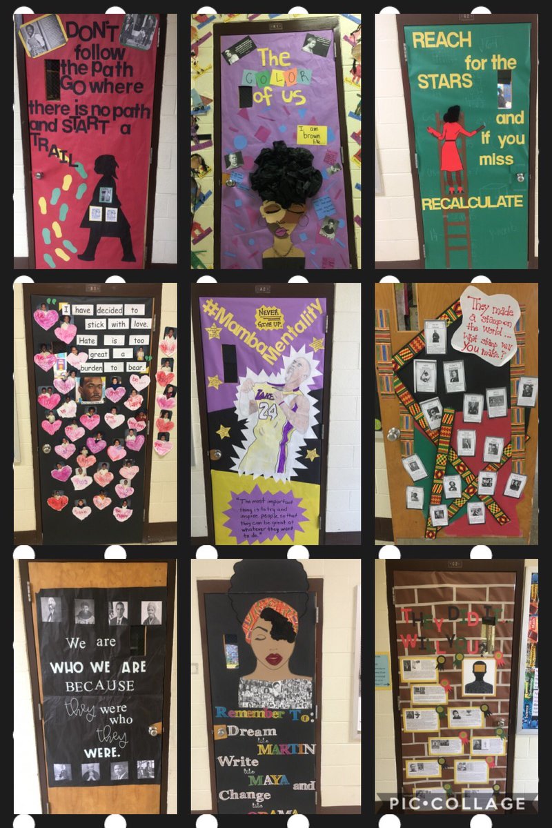 Magnolia_PGCPS's tweet photo. Our teachers show their talents and creativity designing classroom doors for African-American History Month. Their creations were informative and inspirational. #AfricanAmericanHistory @pgcps https://t.co/6SeIiIbGE4