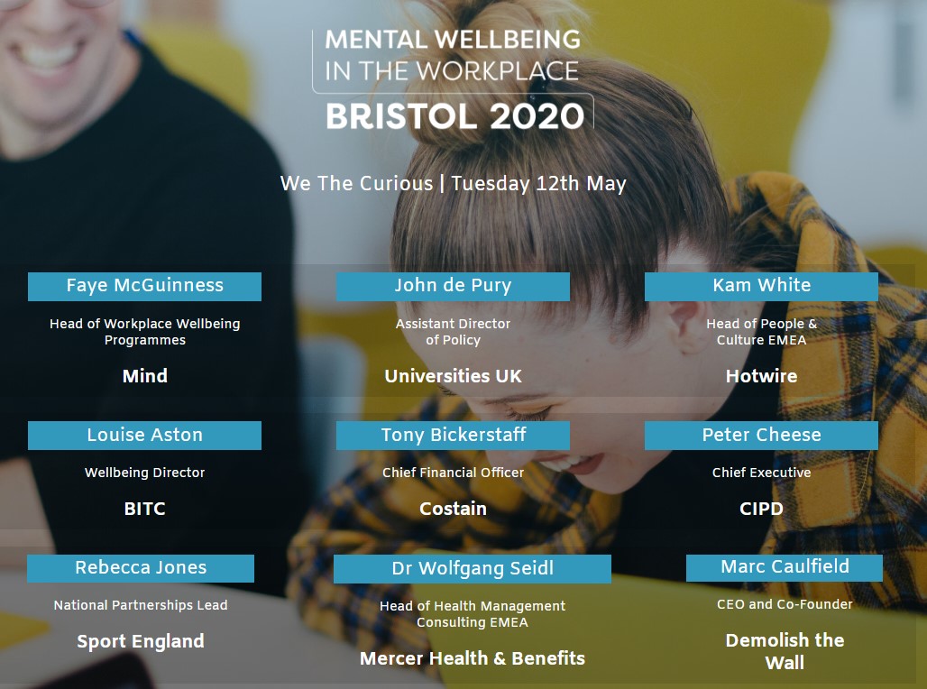 Mental Wellbeing in the Workplace 2020 (<a href="/WellbeingSummit/">Mental Wellbeing in the Workplace Summit 2020</a>) in #Bristol will hear from those leading the way when it comes to promoting mental health in the professional world. 

Here's everything you need to know: ow.ly/Nb5150yvnhb