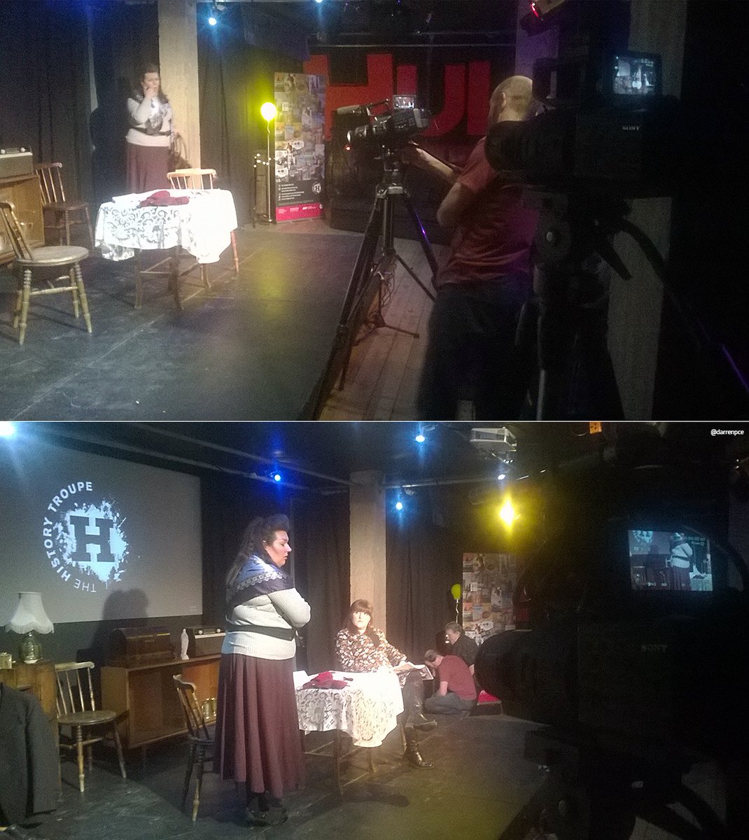 darrenpce's tweet image. #OTD 2018 -- the first (of a few) #live #theatre #multicam #plays for the @HistoryTroupe #Hull (at the much-missed @Kardomah94 of course). Feat. @tarinmarie92