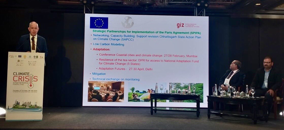 Introducing our 🇮🇳🇪🇺#SPIPA project to #Mumbai at topical Conference on  #ClimateCrisis action for tropical #coastalcities ⁦focusing on awareness, preparedness and finance ⁦@mumbaifirst⁩ ⁦@EU_in_India⁩ ⁦@giz_gmbh⁩ #OurCityMatters
